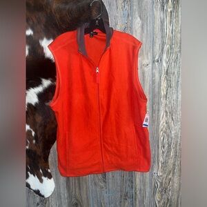 Club Room size XL orange & gray full zip fleece collared vest